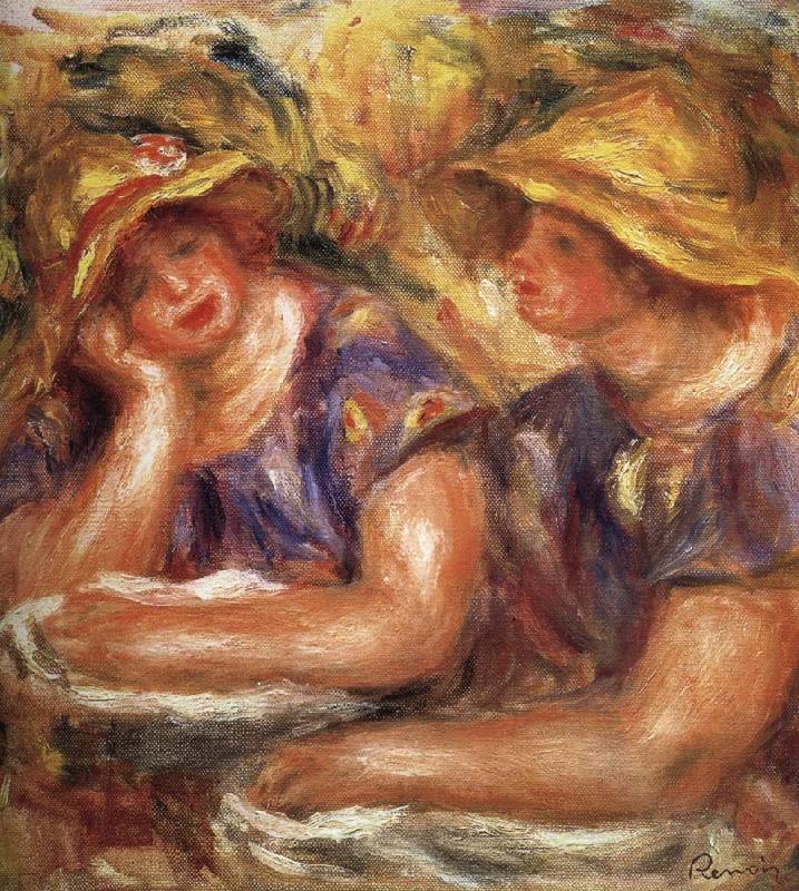 Pierre Renoir Two Women in Blue Blouses Germany oil painting art